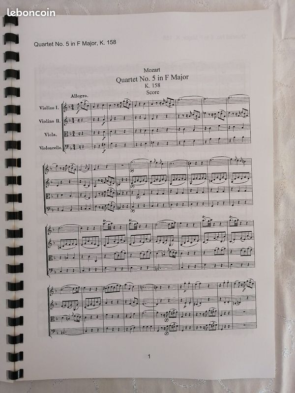 Partitions multiples Quartet Mozart (12 unités) (image 5)