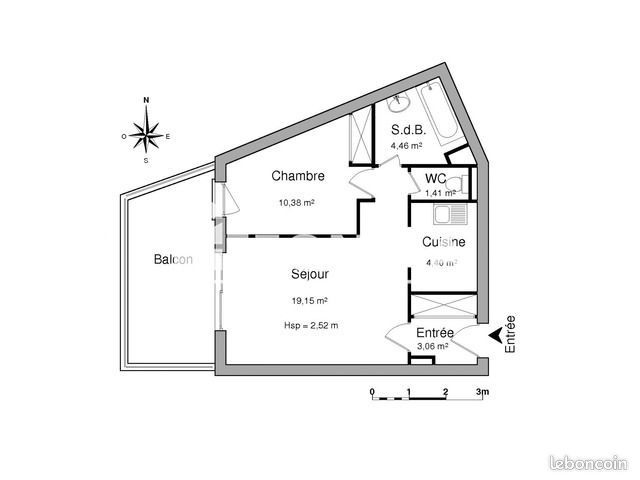 Appartement 2 pièces 42 m² · à Alès · 42 m² · 600 €/mois