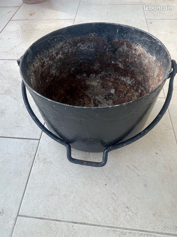 Chaudron En Fonte N7 Marmite – Déco Cuisine Française Avec Couvercle, Cuisson Au Feu