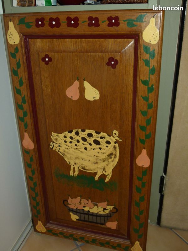 3 portes champêtres cochon oie coq 36x67x3 (image 2)
