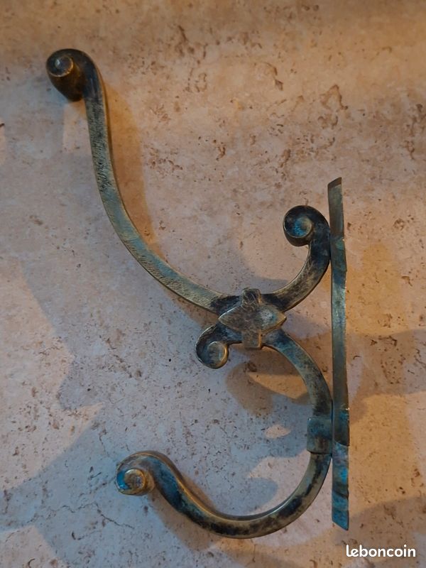 3 patères anciennes de porte bronze laiton (image 4)