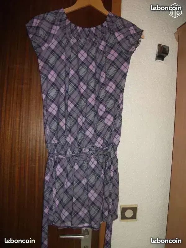 Robe Tunique Vero Moda En Coton à Carreaux - Taille 38/40, Bleu, Occasion Très Bon état