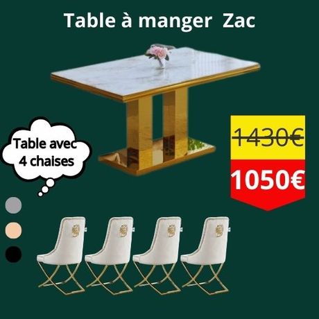Table à manger VBR avec 4 chaises – NKL MEUBLE WASSA: meubles italiens à  prix discount