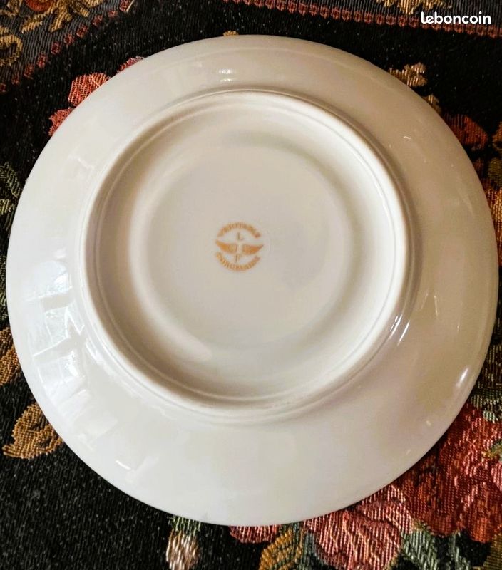 2 tasses à thé et soucoupes vintage LF Véritable Porcelaine dorée (image 8)