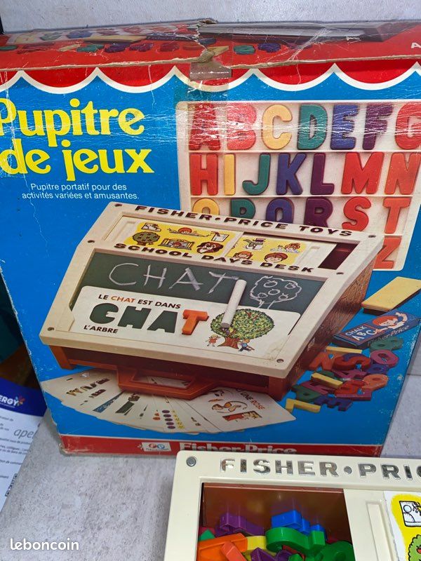 Pupitre Portatif Tableau D'Activités Vintage Fisher-Price - Rare Et Bon État