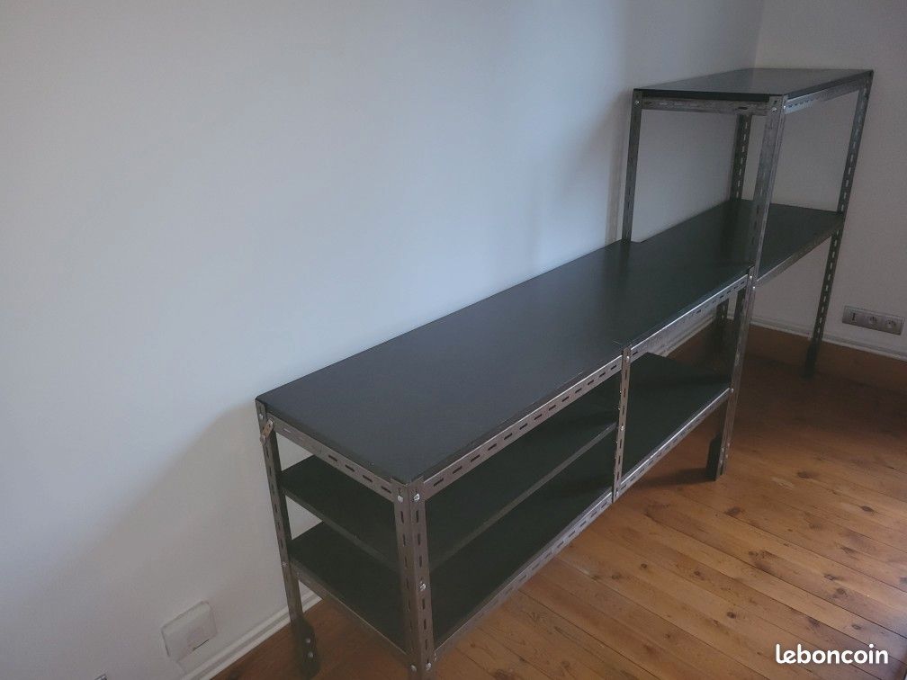 Meuble salon TV bois acier (image 1)