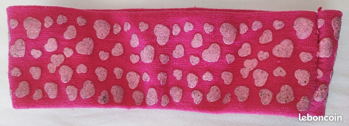 Bandeau élastiqué tour de tête rose taille unique (image 3)
