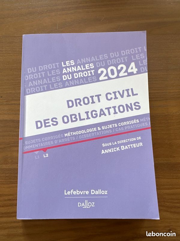 Livre droit civil des obligations 2024 les annales de droit dalloz (image 2)