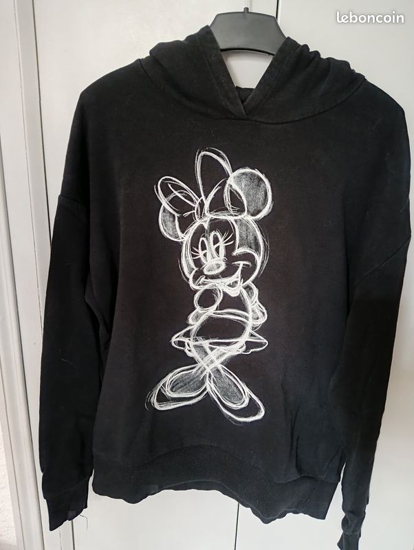 Sweat-shirt Minnie Mouse noir et blanc t.S (image 1)