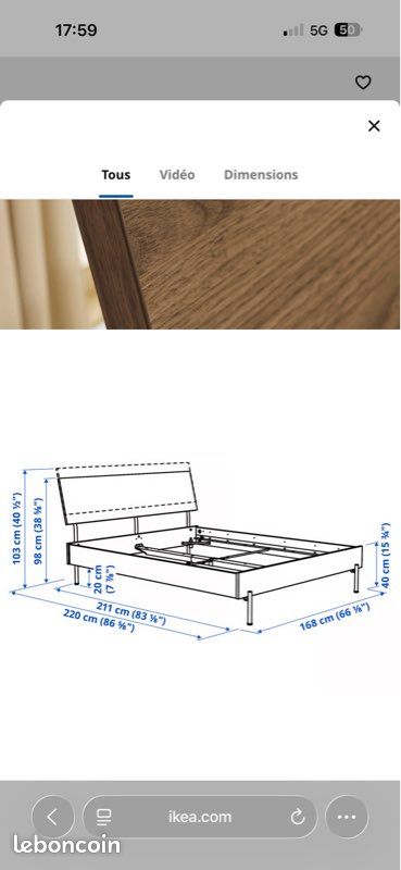 Lit ikea 160x200 neuf jamais servi (image 5)