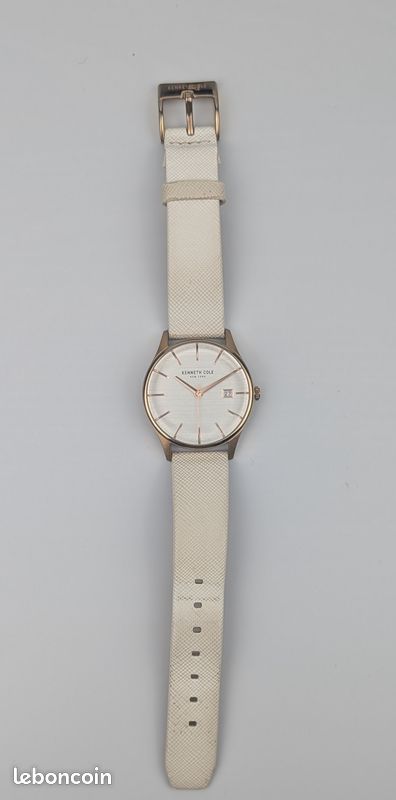 Bracelet De Montre Cuir Kenneth Cole 14 Mm - Couleur Marron, Fermoir Crochet, Neuf Sans Emballage