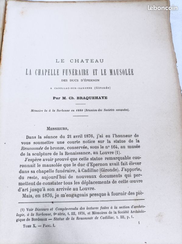 Les artistes du duc d'Epernon -Tome 1 - Ch Braquehaye - Feret et fils - 1888 (image 4)