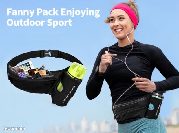 Everpertuk Sac Banane Sport étanche Running Belt, Ceinture De Course Taille Jogging élastique, Banane Sacoche Homme/Femme Telephone Pour Gym, Jogging, Escalade, Voyage (Randonnée Noir