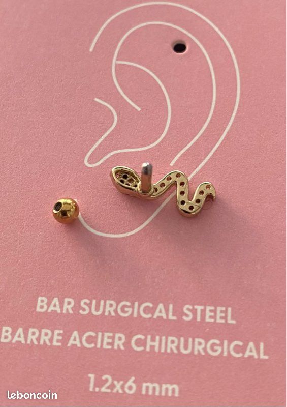 Lot De 6 Barres De Piercing Pour Lèvre - Acier Chirurgical 316L - Taille 1.2mm