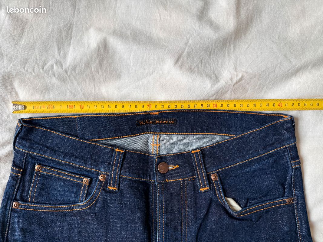 Pantalon Droit Nudie En Coton Bleu - Taille 30, Longueur De Jambe 34 - Neuf Avec étiquettes