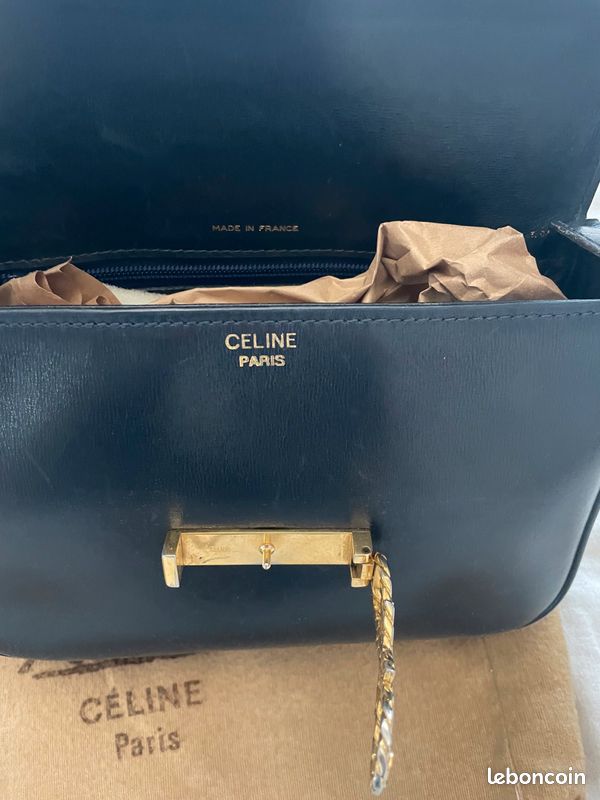 Sac Céline vintage Classic box bleu marine bon état (image 8)