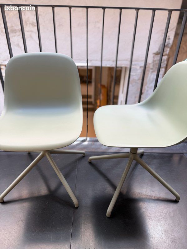 Chaises bureau Muuto fiber side swivel base - dusty green (image 1)
