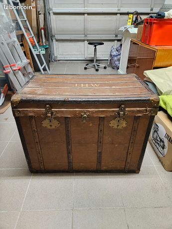 Malle Valise Ancienne Express Voyage Paris – Bois – Vintage XXème – Antiquité