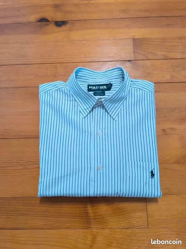 Chemise Faconnable Homme Taille XL - Logo Canard Golfeur, Occasion Très Bon état, Vintage !