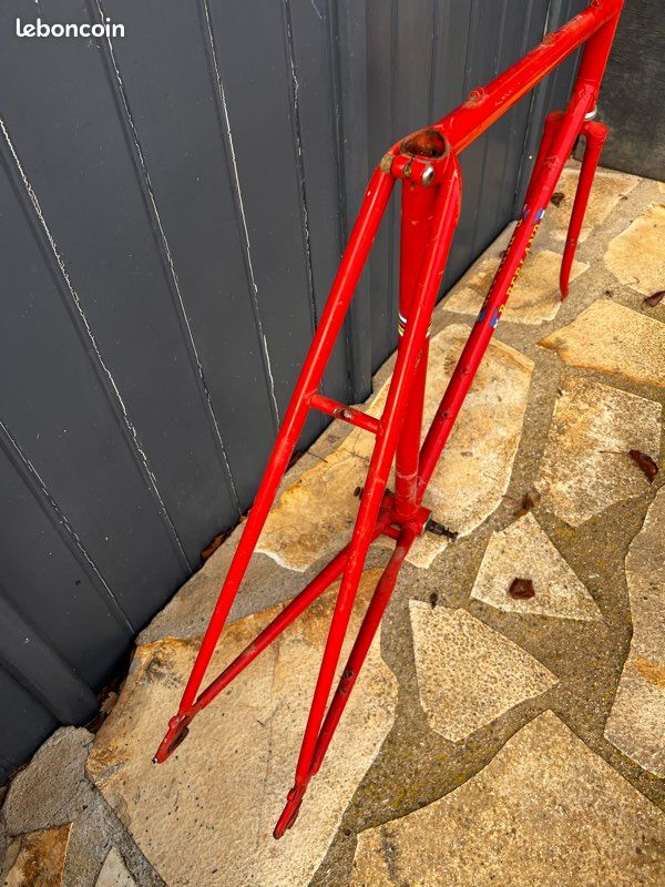 Cadre Vélo Course JC Blocher Acier - Fabrication Artisanale - Bleu - Fourche Incluse