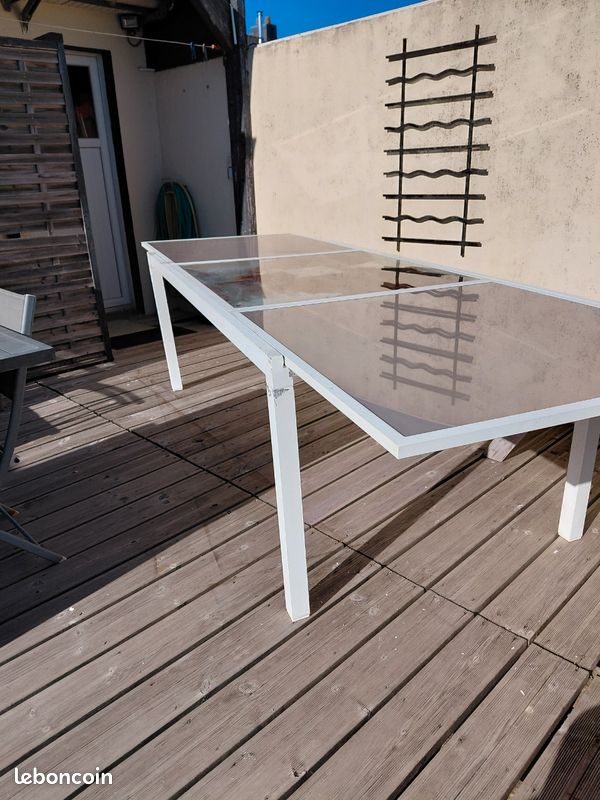 Table aluminium et verre (image 4)