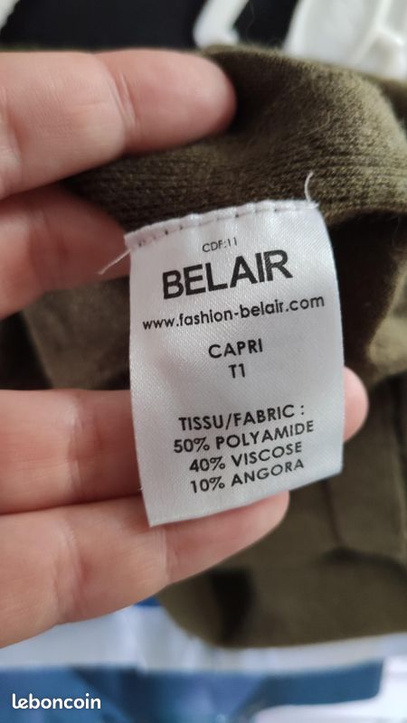 Pull Bel Air kaki taille 1 tout doux coupe originale angora (image 3)