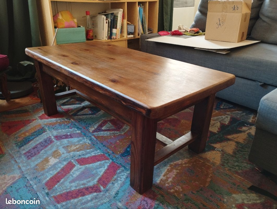 Table basse bois massif (image 1)
