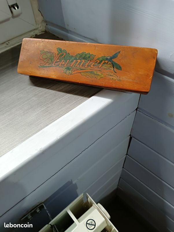 Plumier bois vintage et coupelle (image 2)