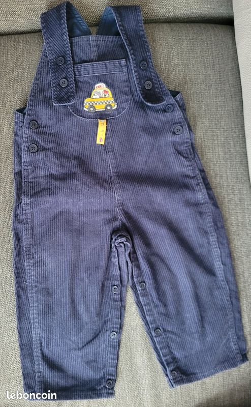 Salopette velours bleu marine (image 1)