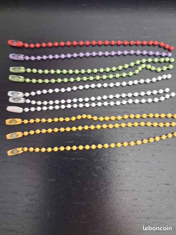 20 chaînes, à billes, colorées, métal (image 3)