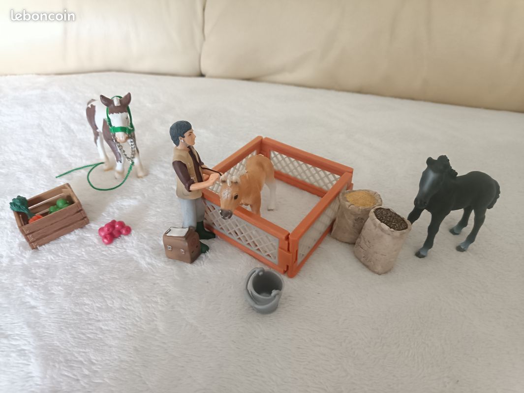Lot De Figurines Schleich Anciennes - Thème Bibi Et Phoques, Garçon - Occasion, Pour Collection