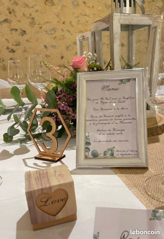 Marque Place Numéro De Table 1-10 En Bois Accessoire