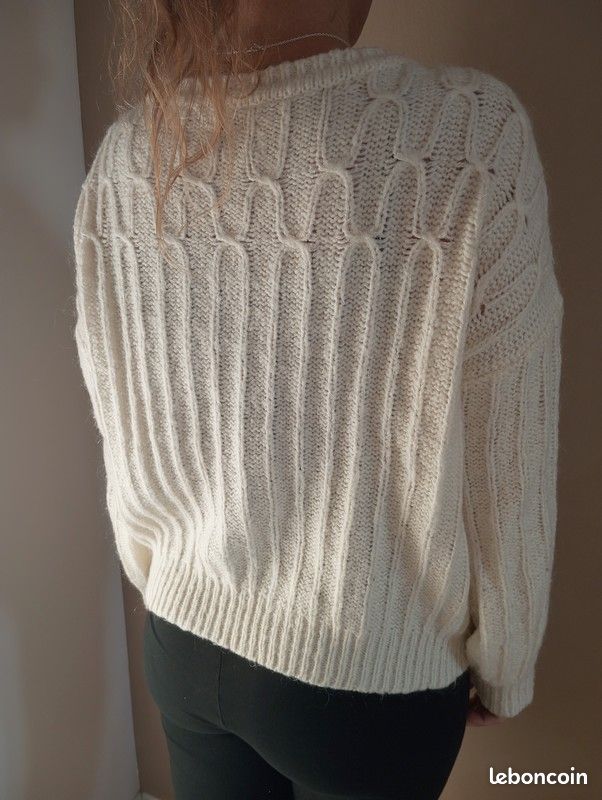 Très beau gilet cardigan femme chaud en tricot à grosses mailles