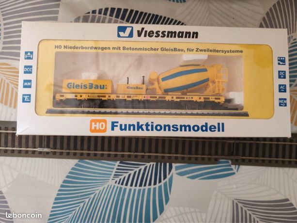 Viessmann 2624 Wagon à bords bas avec bétonnière GleisBau