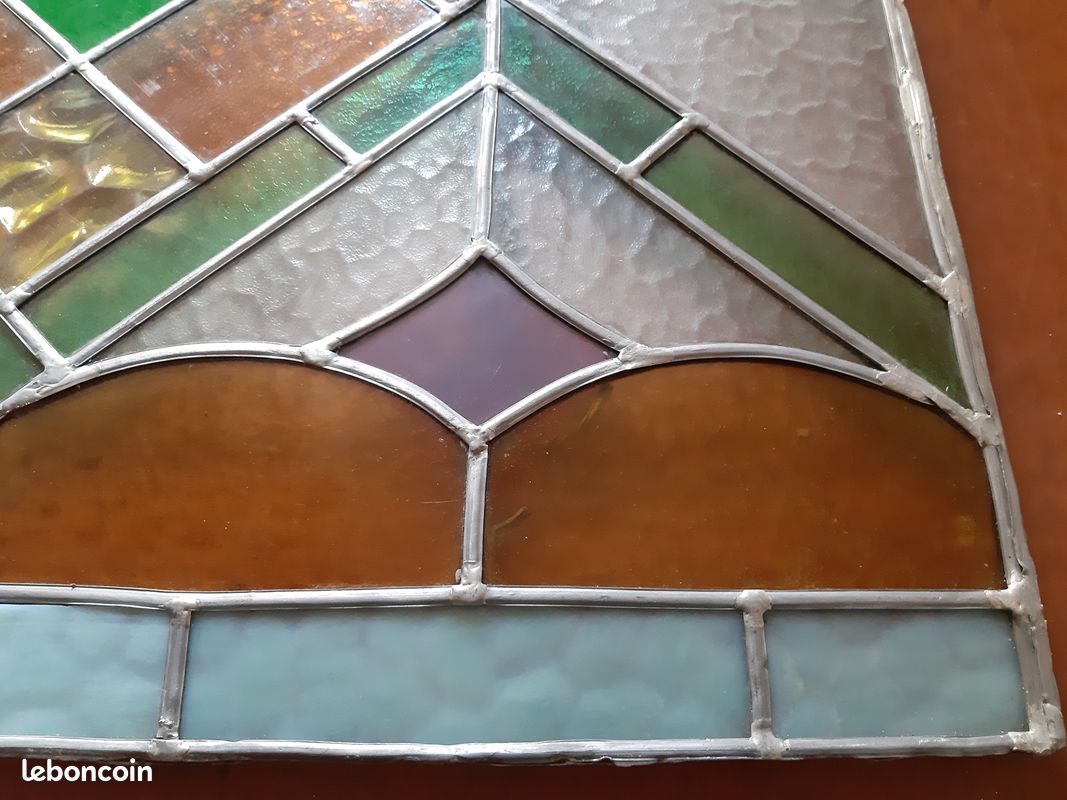 Vitrail d'Eglise XIXeme Croix (image 3)