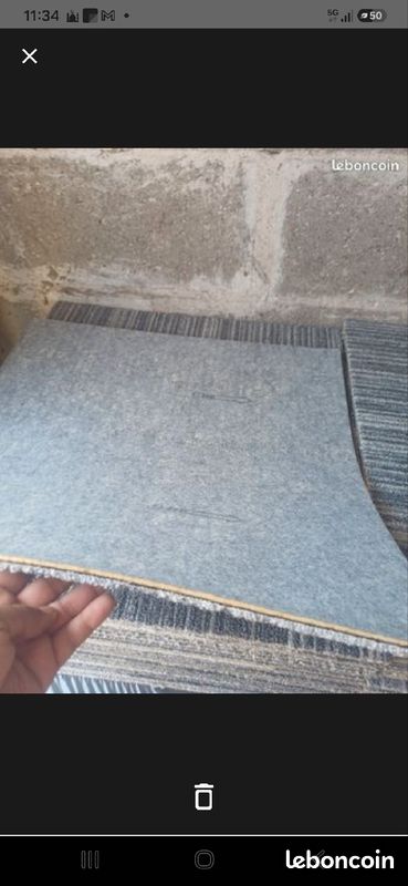 Dalles de moquettes comme neuves gris / 86 dalles de 50cm sur 50cm (image 5)