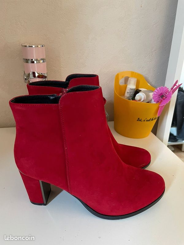 Chaussea Bottines Cuir Rouge Femme Bottines Rouges Chaussea Chaussures