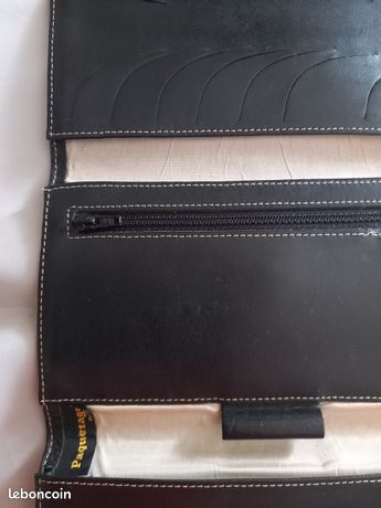 Portefeuille/Porte-monnaie PAQUETAGE En Cuir Vintage - Occasion Authentique - Noir - Unisexe