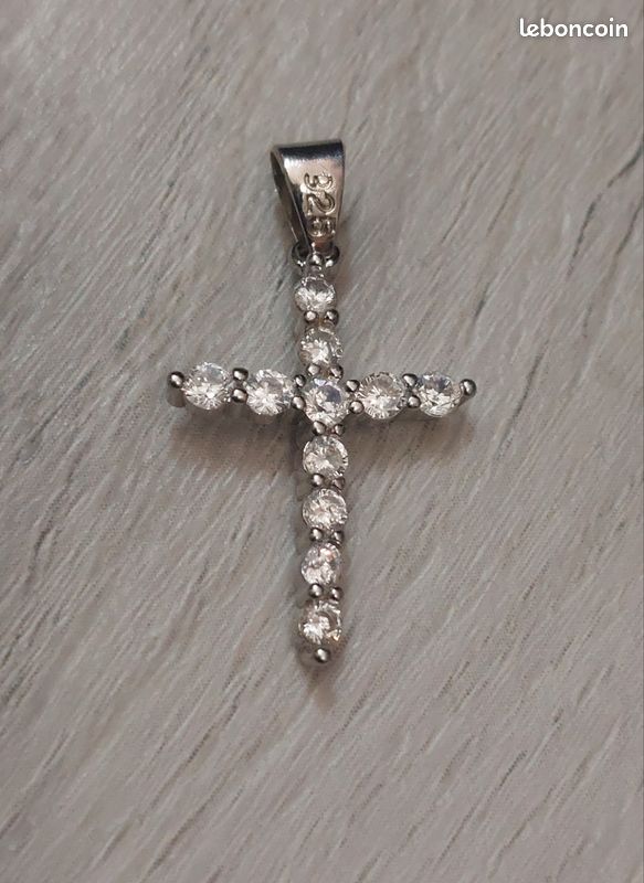 Pendentif Ancien Croix De Jérusalem En Argent 950 ‰ - Poids 5g - Avec Bélière (37x2.5mm)
