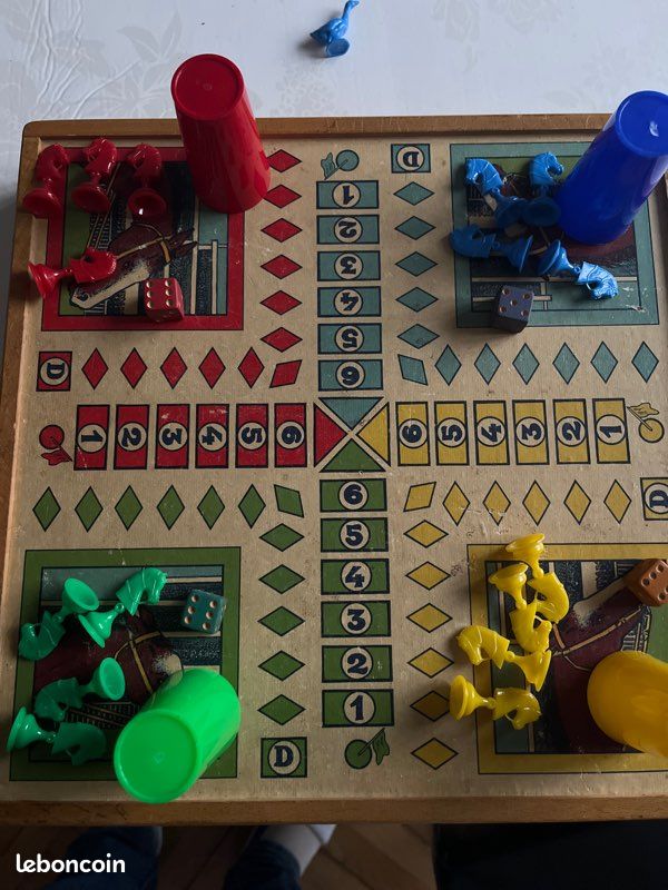 Ancienne Boîte De Jeux Garnier/Jeujura - Jeu De L'Oie, Dames, Petits Chevaux (incomplet)