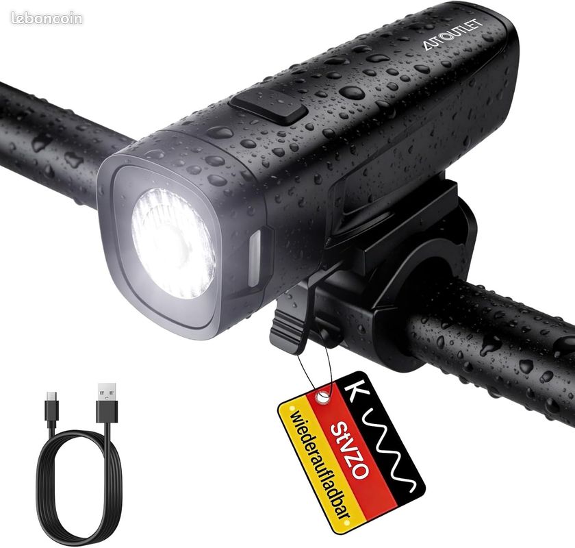 Lumières Vélo Avant Et Arrière USB Rechargeables - LED Puissantes Avec Buzzer 120dB - Étanche IP65 Pour VTT, VTC