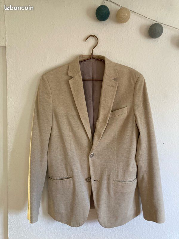 Veste Zara Zara Tailleur Beige BLAZER WITH WIDE BELT Ecru ZARA France