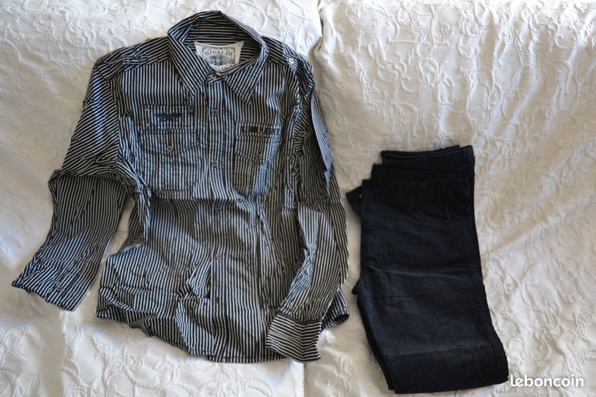 Lot pantalon velours + chemise garçon 14 ans (image 1)