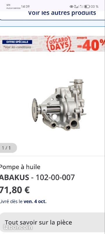Pompe a huile orginal 150o05392r pour renault (image 1)