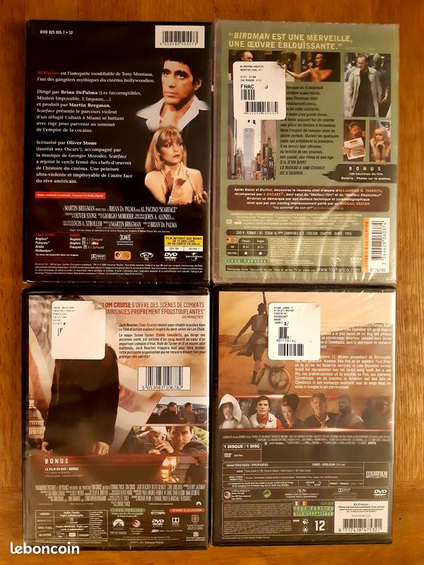 4 DVD neufs sous blister Scarface - Birdman - Jack Reacher -Star Wars "Le réveil de la force" (image 2)