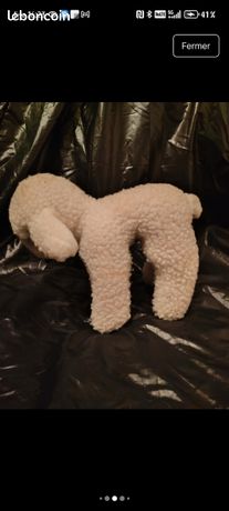 GB / DOUDOU PELUCHE VINTAGE CHIEN MOUTON BLANC BOULGOM 26 CM ASSIS EXC