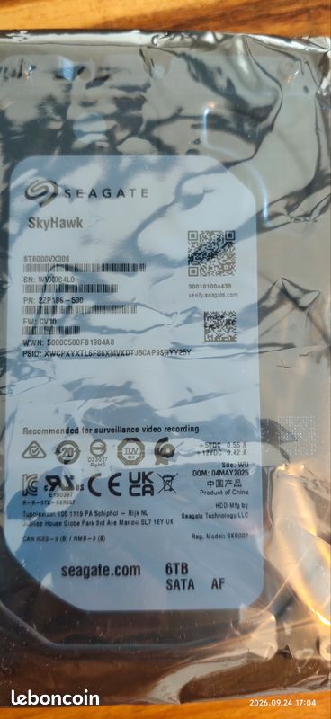 Disque dur 6TB SkyHawk ST6000VX008 (image 2)