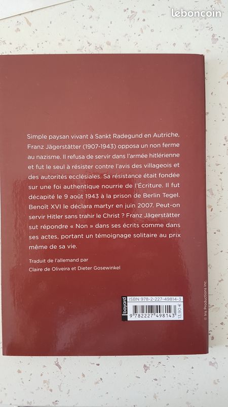 Livre Franz Jägerstätter, Être catholique ou nazi (image 2)