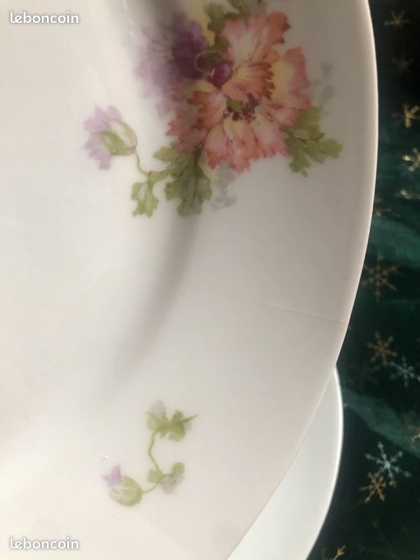 5 assiettes plates anciennes Art Nouveau (image 7)