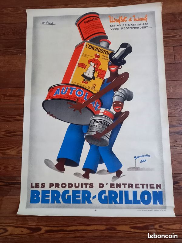Affiche ancienne FAVRE GEORGES 120cm par 80 cm , Berger Grillon (image 1)
